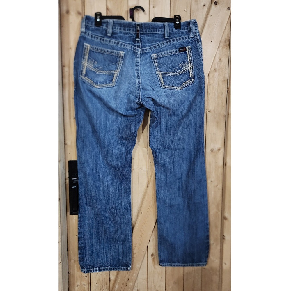 Ariat FR Mens low rise M4 Boot Work Jeans CAT 2 Medium Wash Denim Straight Leg